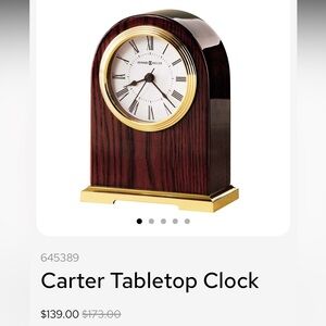 Howard Miller Carter Tabletop Alarm Clock - Brown and Gold